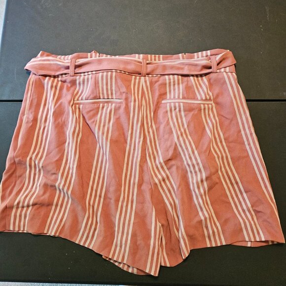 Torrid Mauve/White Stripped Shorts with Tie and Pockets. Size 20. - Picture 2 of 3